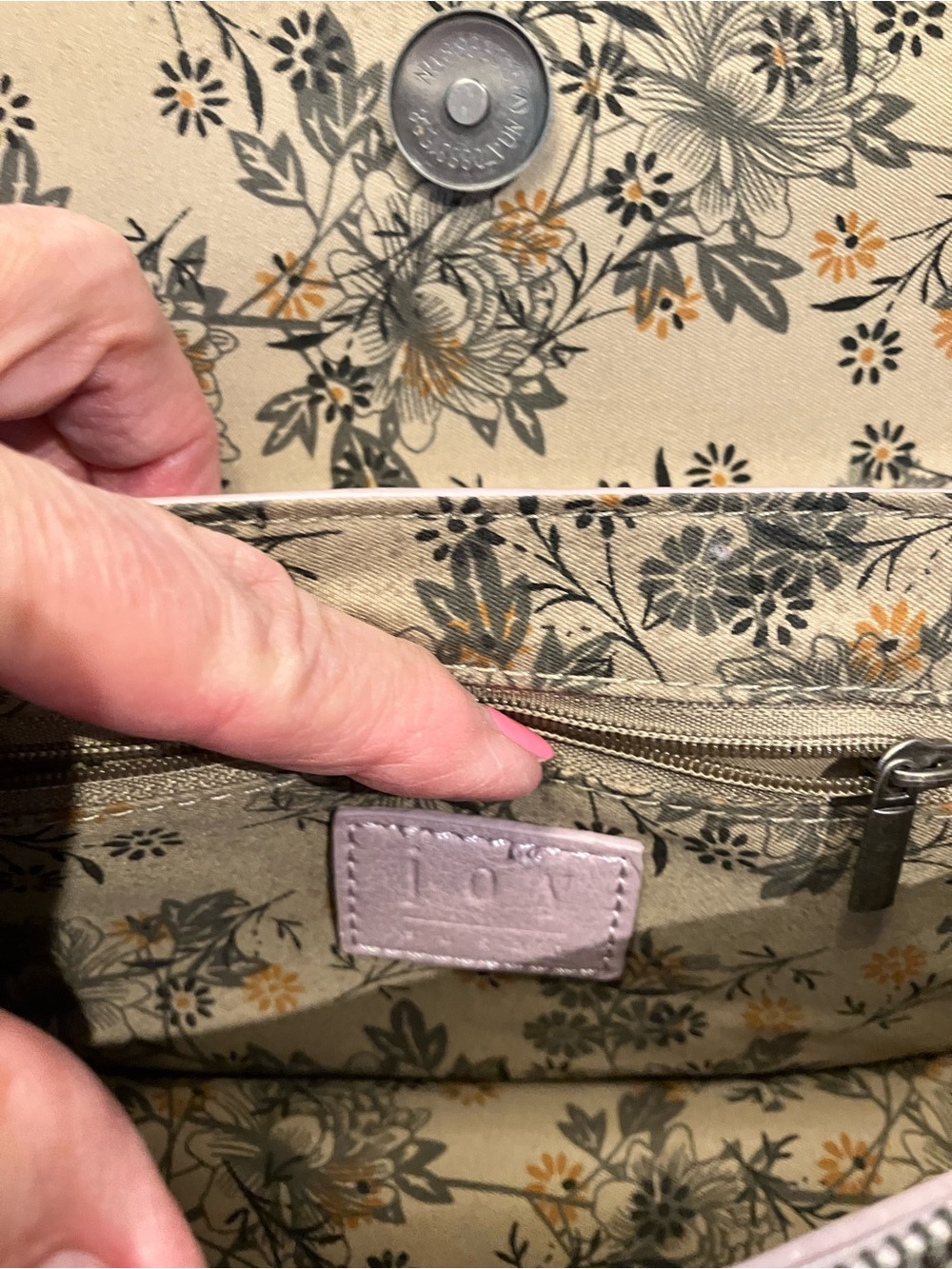Joy Susan Lilac Crossbody Bag with Metal Ring - Picture 6 of 7